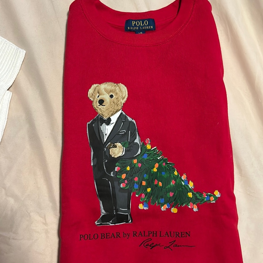 Polo by Ralph Lauren red Christmas sweatshirt size boys 14-16